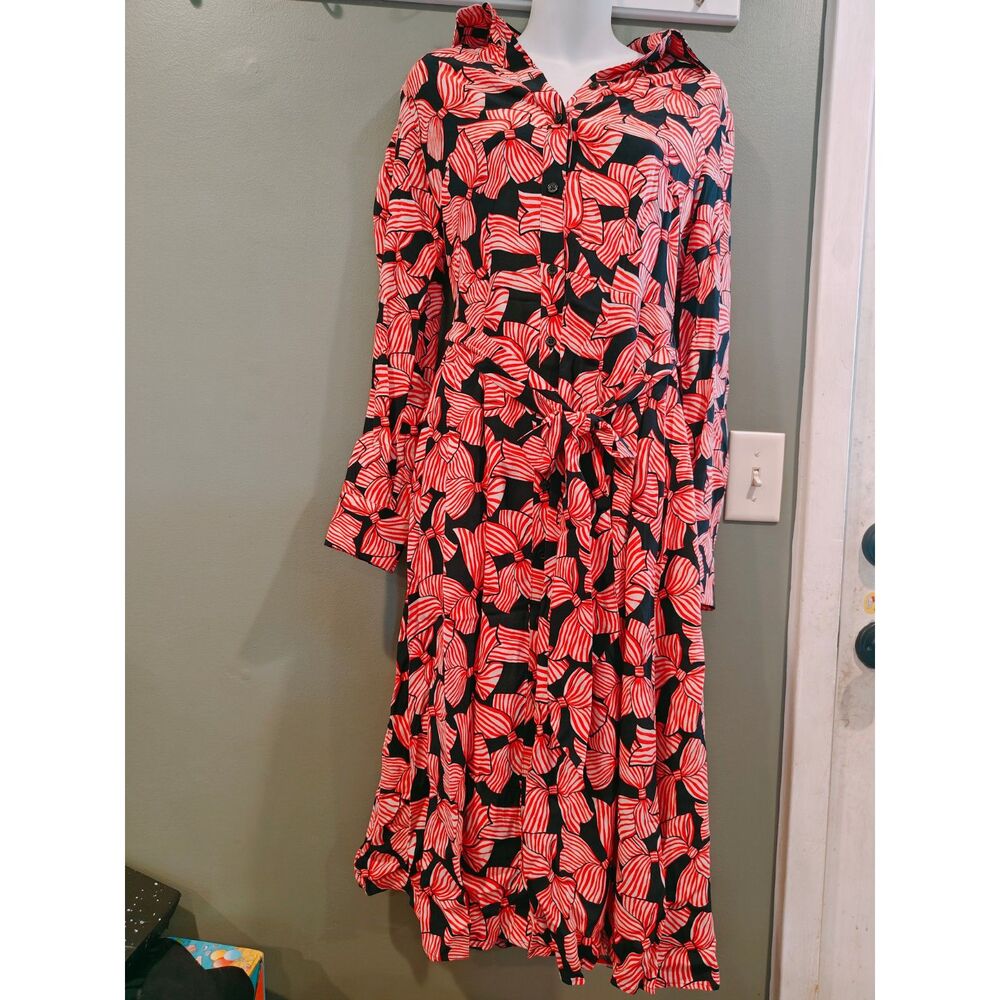 Boden Red and Blue Midi Dress - Picture 3 of 4